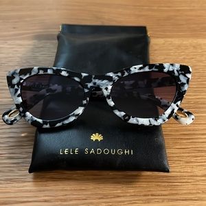 Lele Sadoughi Black & White Cat Eye Sunglasses *Never Worn*